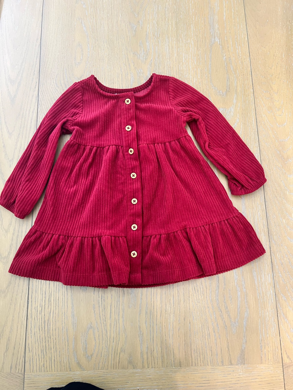 wonder nation Berry Ribbed Button-Front Peplum Tunic